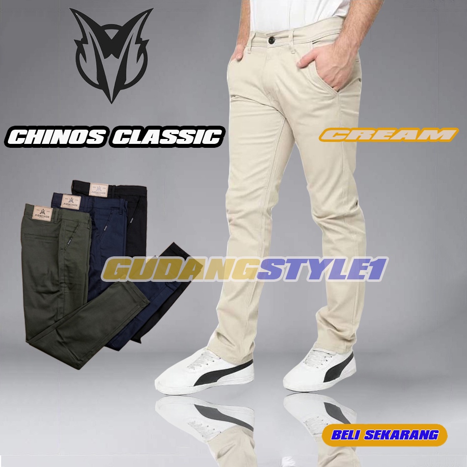 CELANA PRIA CHINO Slim fit Panjang Pria Kerja kantor Santai Liburan Cowok Original MOONOXIDE DENIM