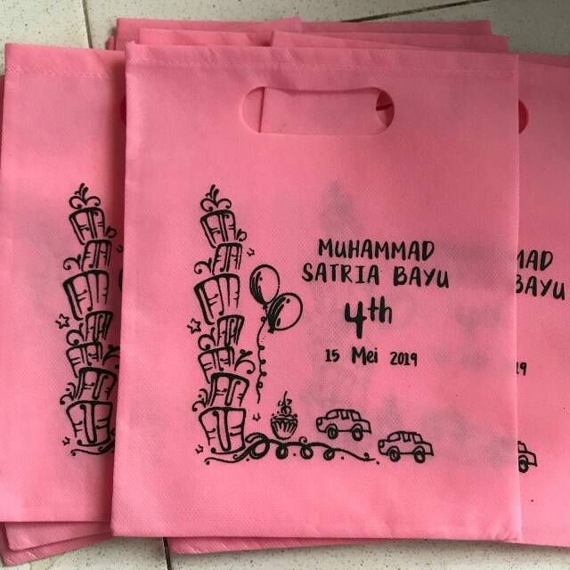 Souvenir Tas Ultah Murah/ Free Sablon/ F20X25-2