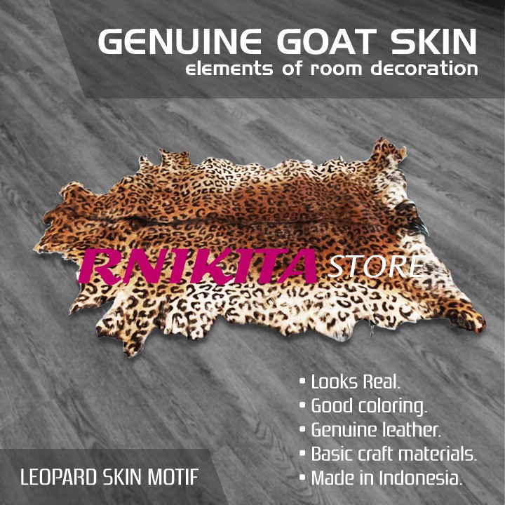 GENUINE GOAT SKIN WITH LEOPARD MOTIF - Kulit Kambing Asli Motif Leopard