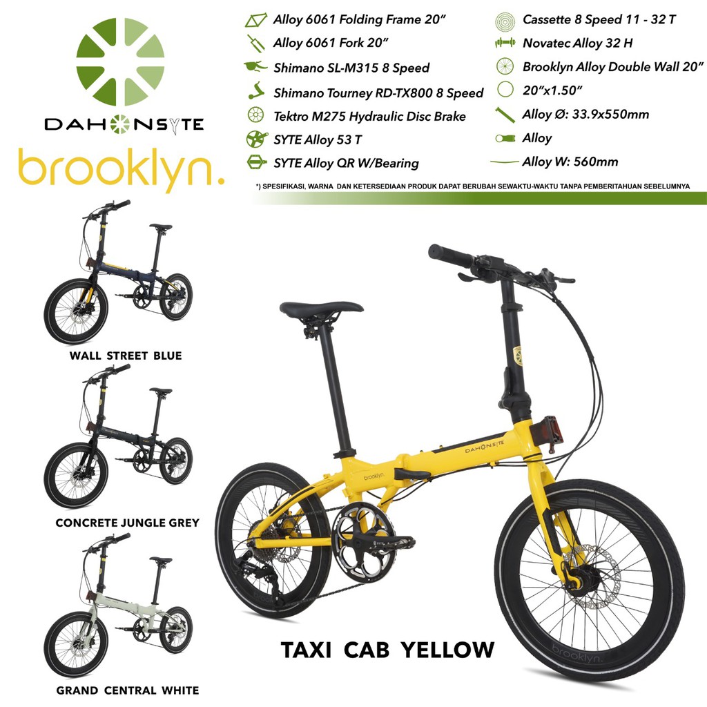 Sepeda Lipat ALLOY 20" BROOKLYN DAHON SYTE by PACIFIC (FOLDING BIKE)