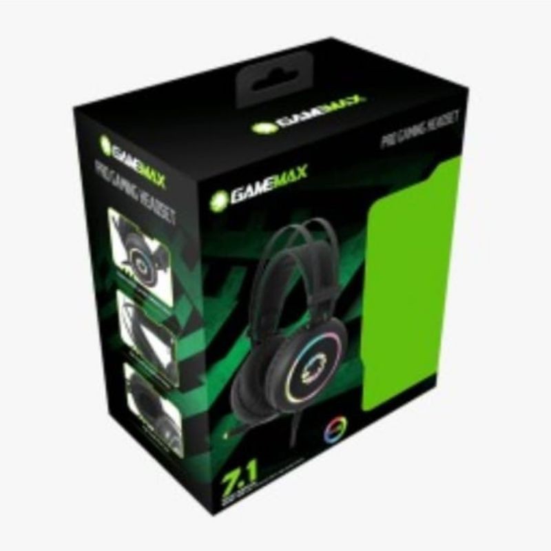 Headset Gaming GAMEMAX HG3500 RGB Rainbow Effect 7.1 Virtual Surround GAMING Headset