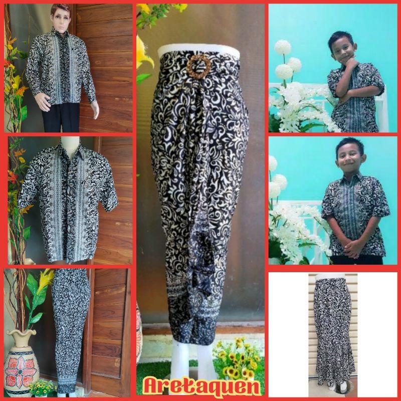 Couple keluarga batik cacing silver/Couple kondangan kemeja pria rok plisket rok lilit kemeja pendek