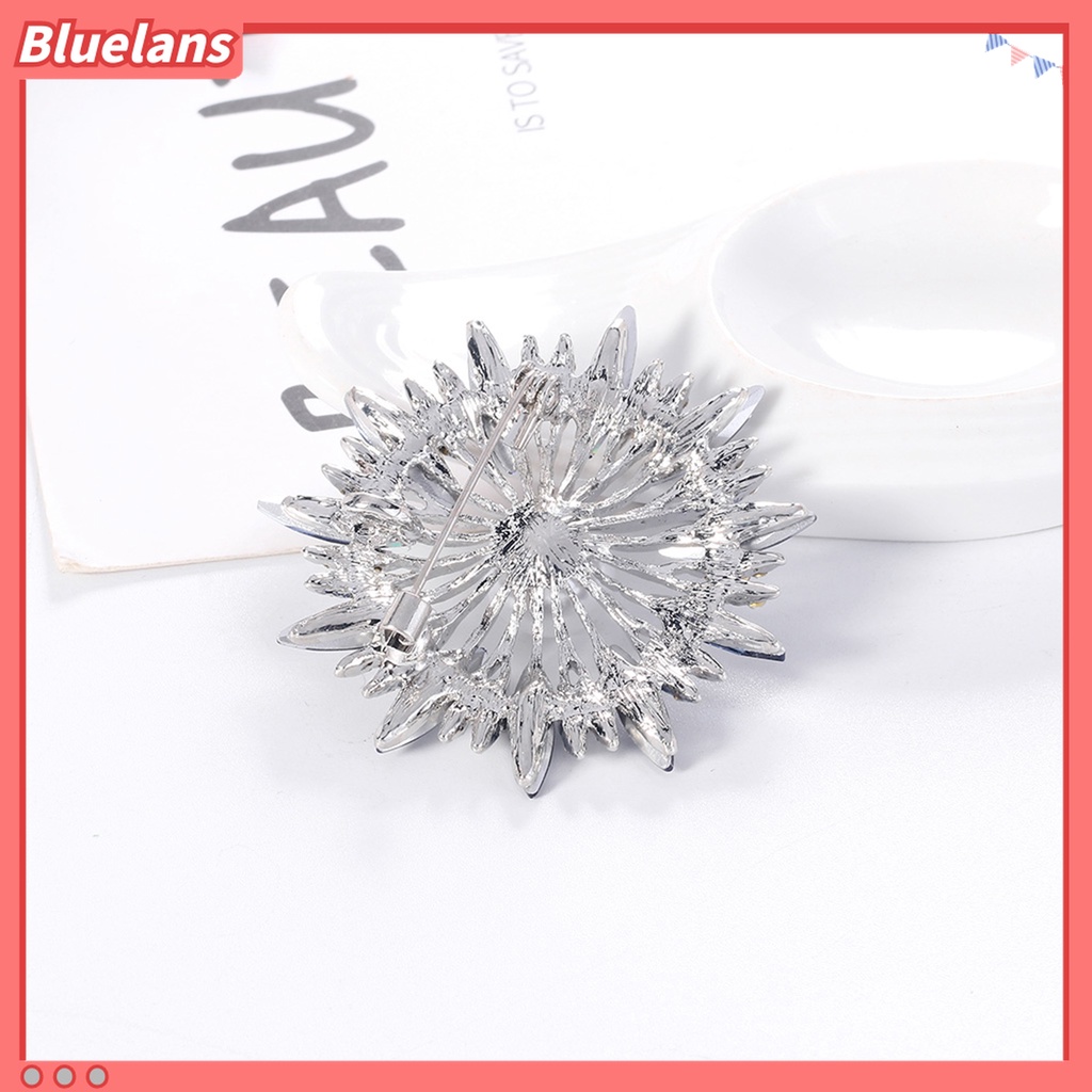 Pin Bros Lencana Bentuk Geometri Bulat Aksen Berlian Imitasi Warna-Warni Untuk Aksesoris Pakaian