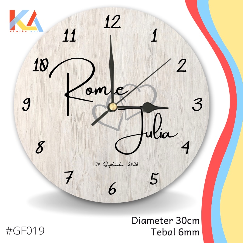 Jam DInding Kayu Unik Bisa Custom Foto dan Tulisan