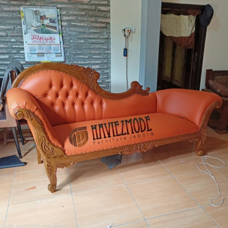 Kursi Sofa Louis Kursi Malas Busa Jati