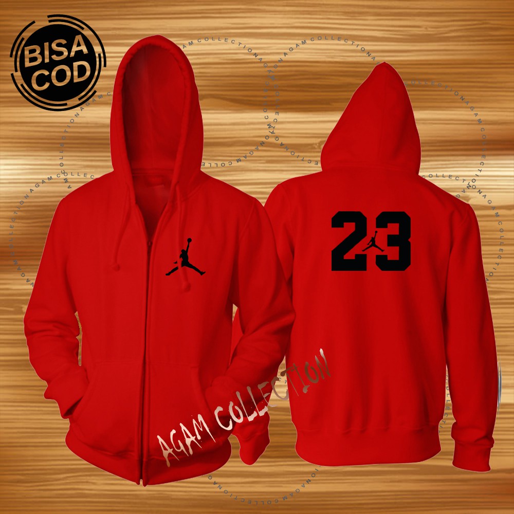 Agam collection Jaket Zipper Distro Jordan 23 DB Premium Text Hitam Pria Wanita