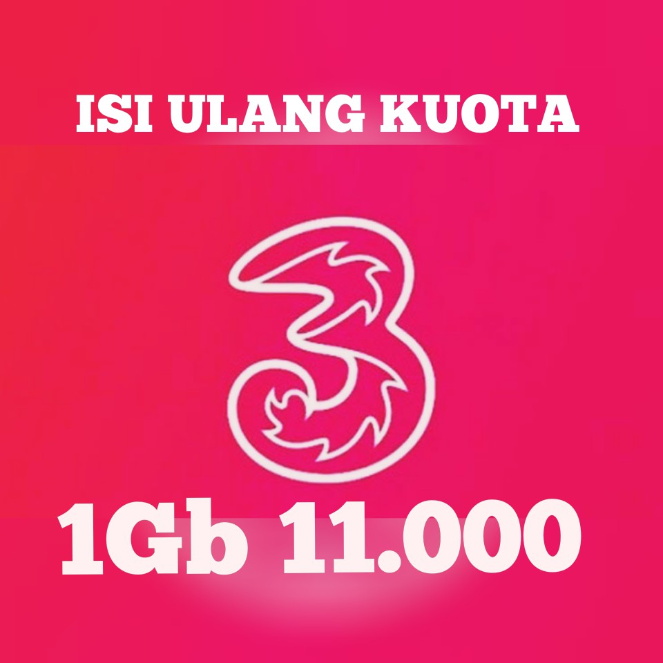 Isi Ulang Kuota Tri 3 Three 1Gb bonus pulsa 2000