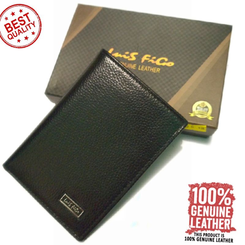 dompet unisex pria wanita kulit asli Luis Figo model tanggung 18 card slot