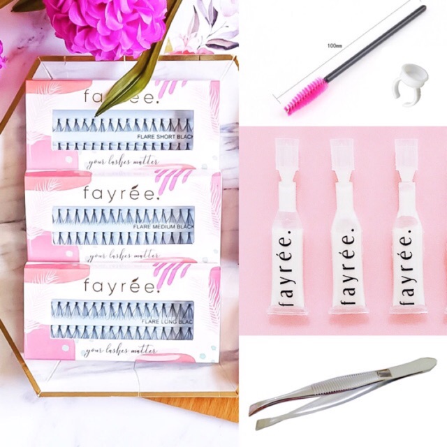 (PAKET B) FAYREE EYELASH EXTENSIONS DENGAN PINSET KECIL