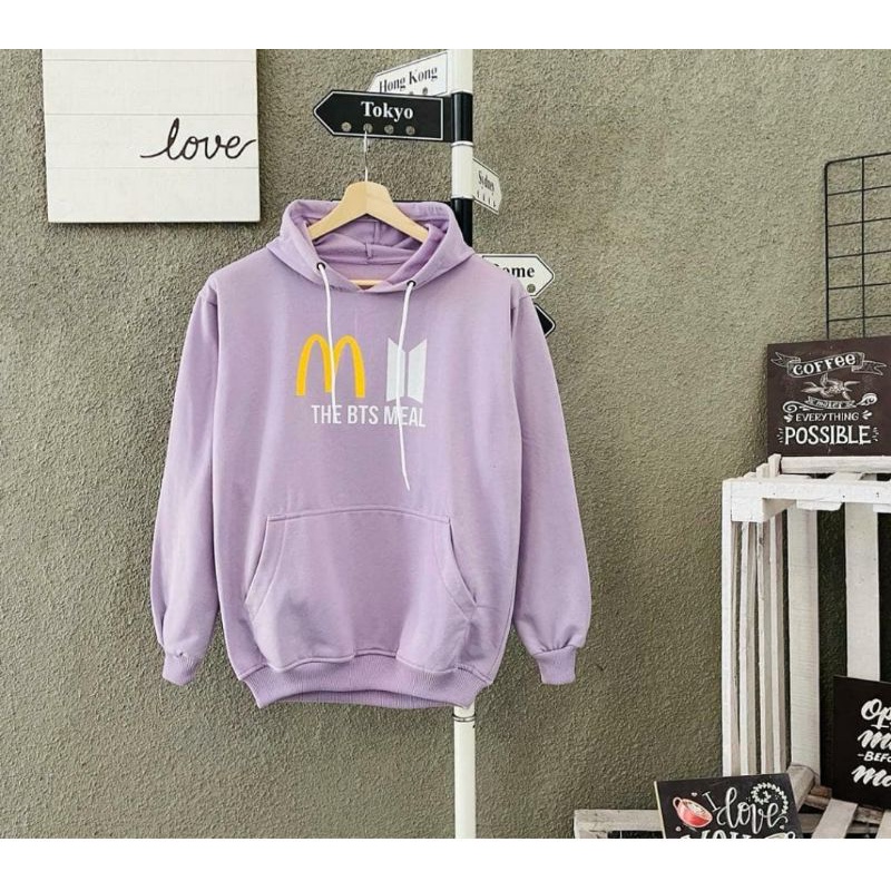 Mekdi bts sweater hoodie/mcd x bts outwear murah/sweater viral/sweater korea kpop army bts