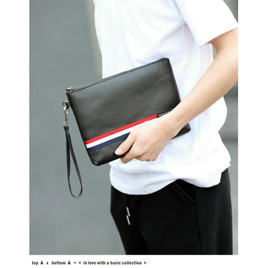 Tas Clutch Pria Wanita - Handbag Kulit Import - Dompet Pria Tas Simple