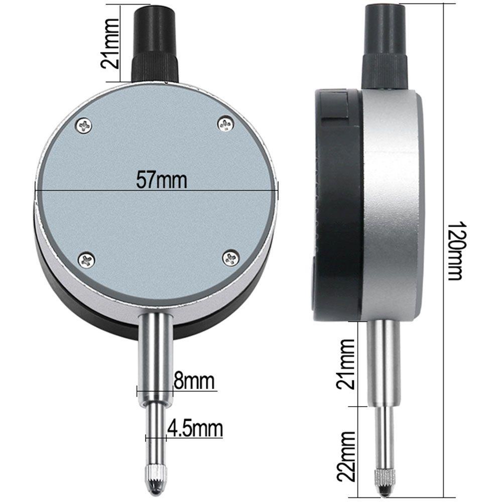 Solighter Indicator Gauge 0-12.7mm Indikator digital Tahan Air Dial Indicator Sarana Alat Instrumen Dial Indicator Gauge