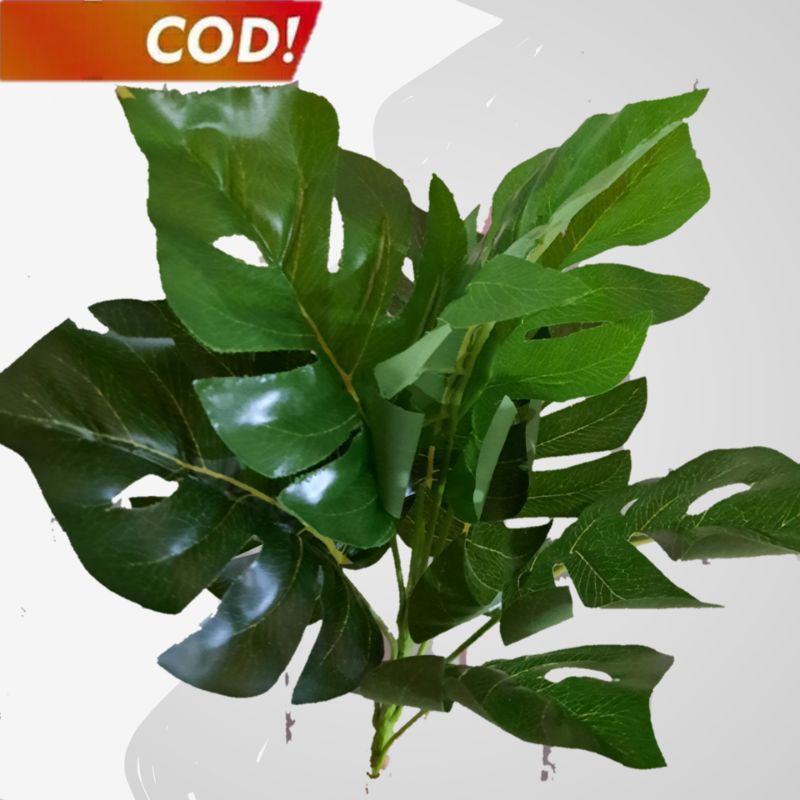 Kembang Janda Bolong Plastik Artificial / Bunga Monstera Palsu