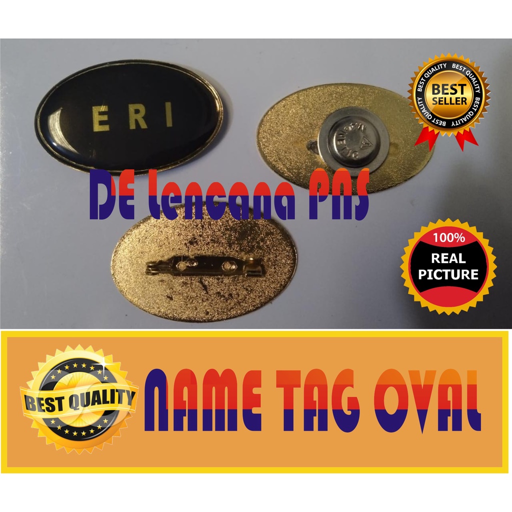 

Nama dada Oval name tag papan nama | lencana_pns