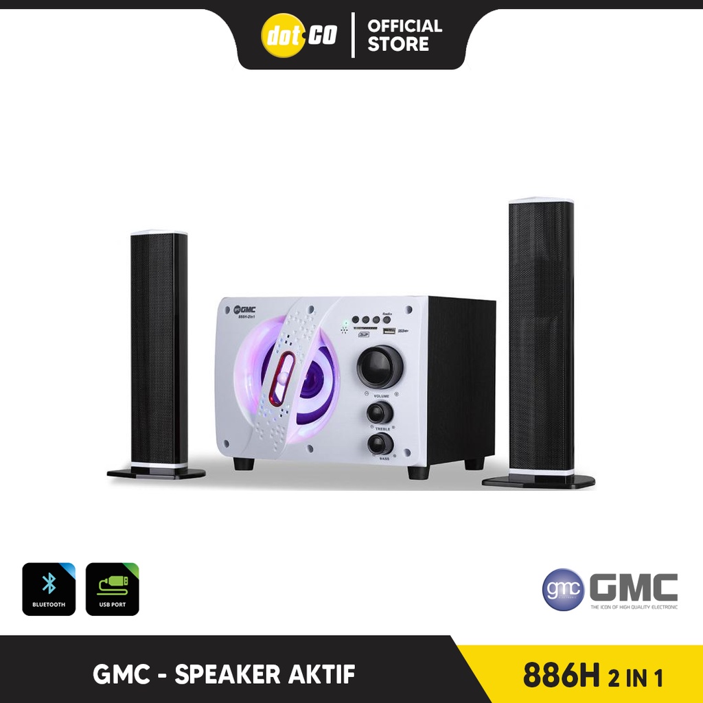 SPEAKER GMC 886H 2 IN 1 MULTIMEDIA BLUETOOTH | TERMURAH + GRATIS ONGKOS KIRIM*