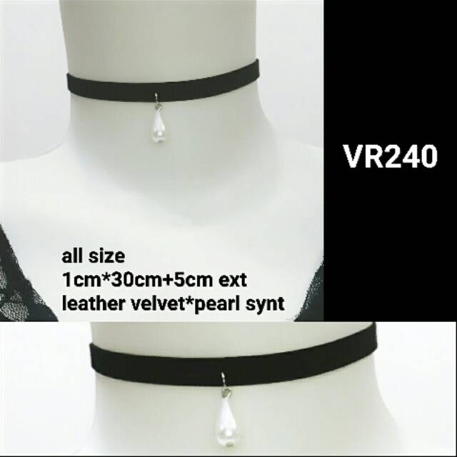 CHOKER VELVET PEARL VT240