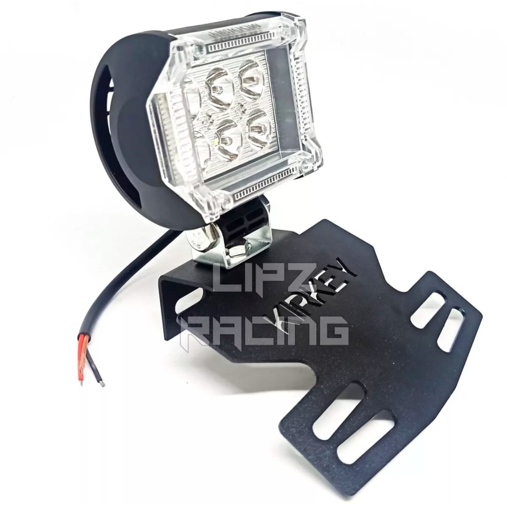 LAMPU TEMBAK/LAMPU SOROT LED 6 MATA SENJA FLASH BIRU+MERAH PLUS BREKET KIRKEY PNP RX-KING SERIES