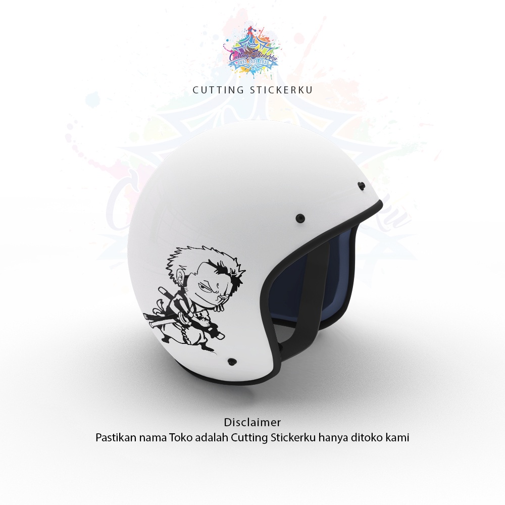 Cutting Stiker Zoro Chibi Variasi Motor Chubby Mobil One Piece Sticker Timbul Keren Nyala Dasbor Spakbor Visor Body Kaca Helm Hologram Reflective Tahan Air Bodi Samping Scoopy Vario Beat NMAX PCX Vespa Aesthetic Pickup Anime Windshield Kustom Imut Modif