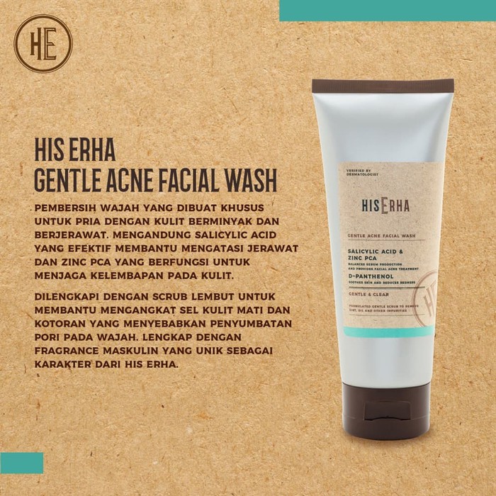 HIS ERHA Gentle Acne Facial Wash - Sabun Jerawat Pria