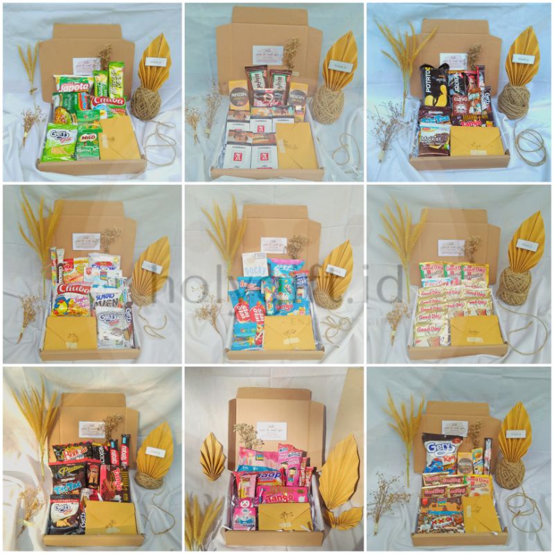 

SNACK BOX MURAH! GIFT BOX MURAH! KADO ULANG TAHUN, KADO ANNIVERSARY, CUSTOM MURAH!