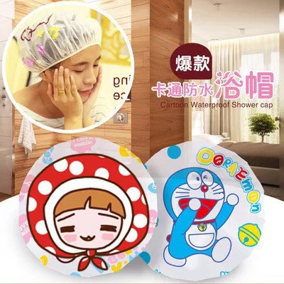 Shower Cap Karakter Kartun / Topi Mandi Lucu / WaterProof