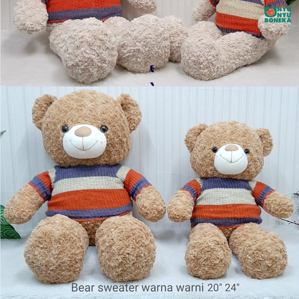 Boneka Teddy Bear Sweater Warna Warni 24&quot;/90cm Beruang Animal