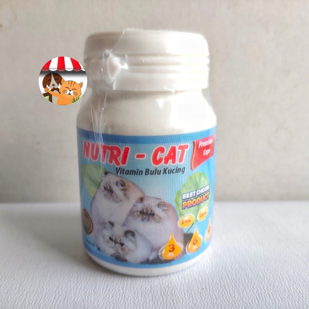 NUTRI CAT Vitamin Penumbuh Bulu Kucing 12 Caps - Suplemen Bulu Rontok