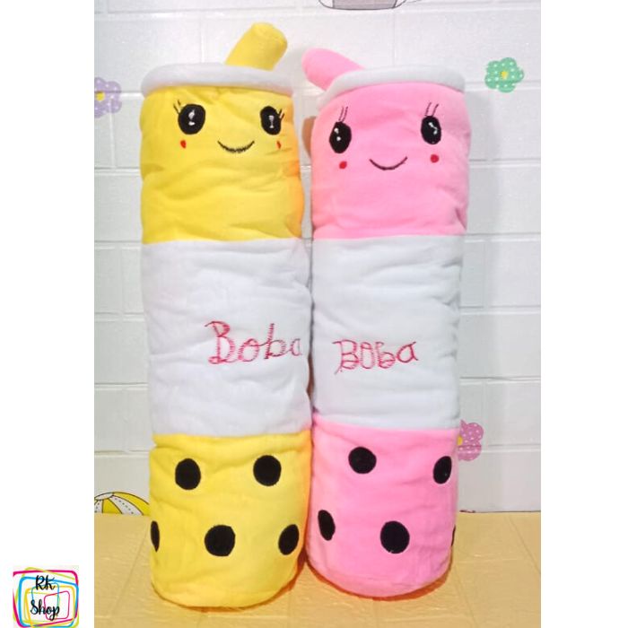 Guling Boneka Boba Milk Tea Kain Halus Tinggi 60cm Guling Boba