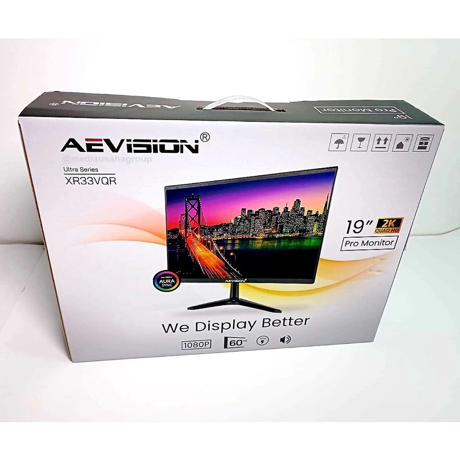 LED MONITOR AEVISION 22&quot;AE-LED22A-2K Ultra Series XR33VQR Pro Monitor CCTV / PC / Gaming Free Tas Batik