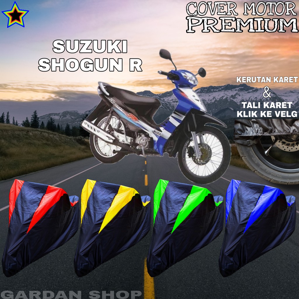 Sarung Motor SUZUKI SHOGUN Hitam KOMBINASI Body Cover Penutup Pelindung Motor Shogun PREMIUM