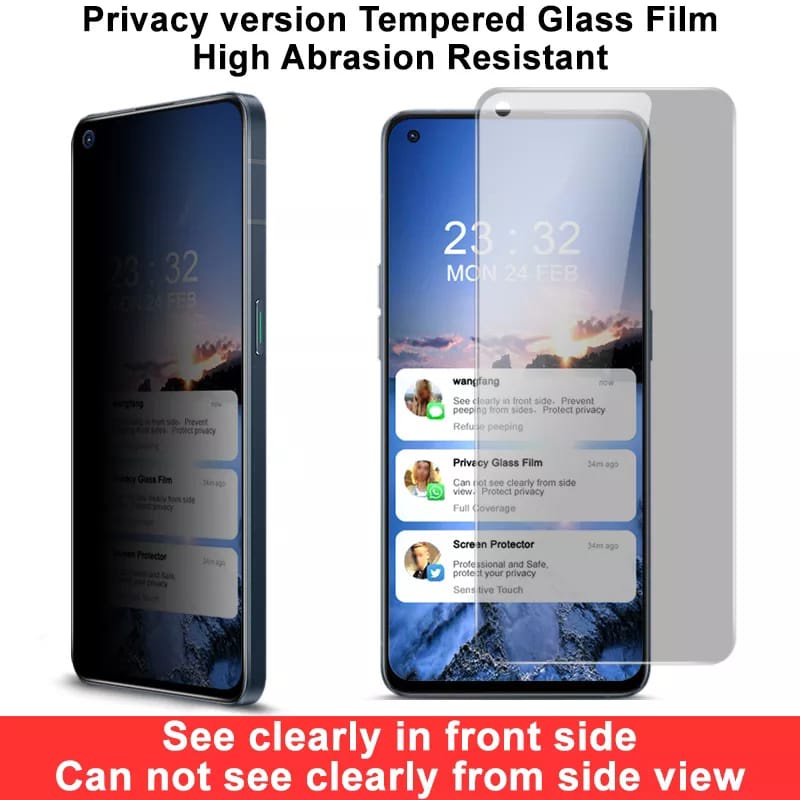 Anti SPY Tempered Glass Realme 9 4G / Realme 9 Pro / Realme 9 Pro Plus Anti Gores Layar Anti Privasi Full Cover