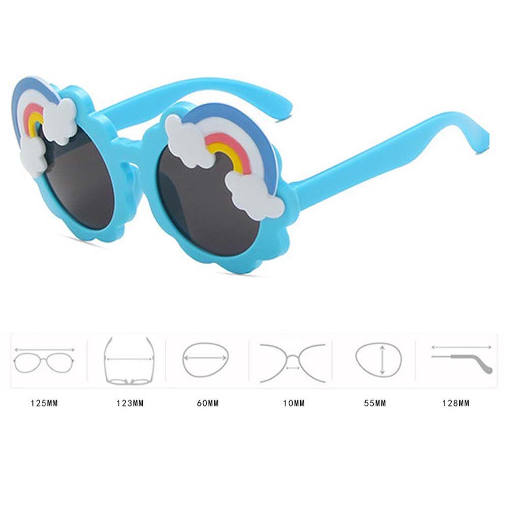 Mxbeauty Kacamata Hitam Anak-Anak Laki-Laki Manis Bingkai Bulat Warna Permen Awan Pelangi Pelindung Mata Gaya Korea Anak Sunglasses