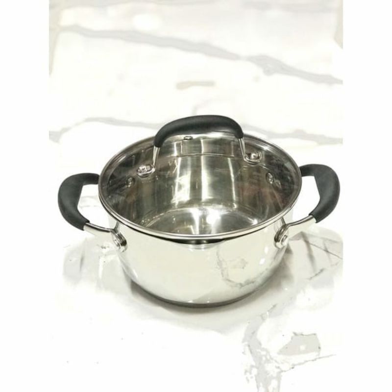 Panci Stainless Stell tutup kaca ichef 1.5 liter