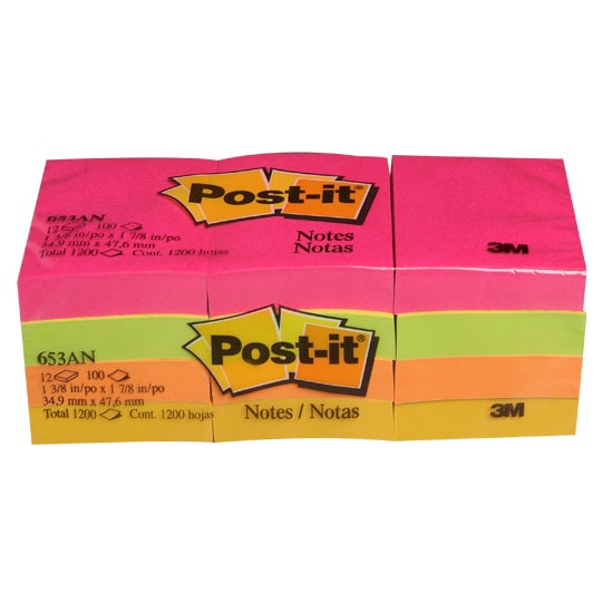 Post-it 3m 653-AN 1.5x2inch Capetown Colours (12x100pcs)