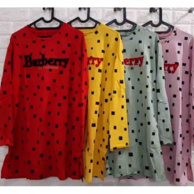 Tunik Import Premium Burberry Kotak Cantik Ready Siap Kirim