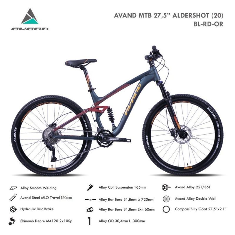 SEPEDA GUNUNG/BICYCLE MTB 27.5 AVAND ALDERSHOT SUSPENSI UNITED