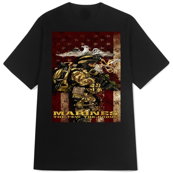 Kaos US Army Proud To Be US Marine Tshirt Unisex