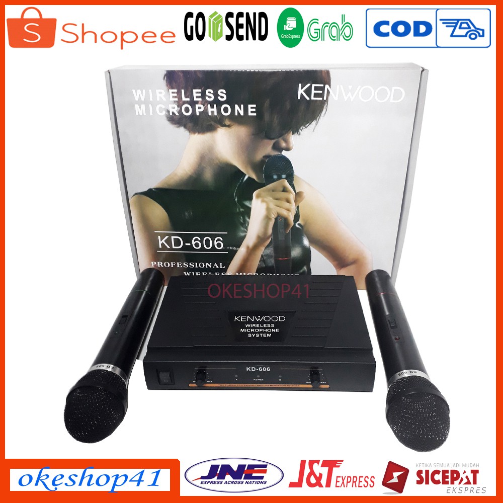 Kenwood Mic Wireless Double KD-606 Microphone Karaoke Tanpa Kabel