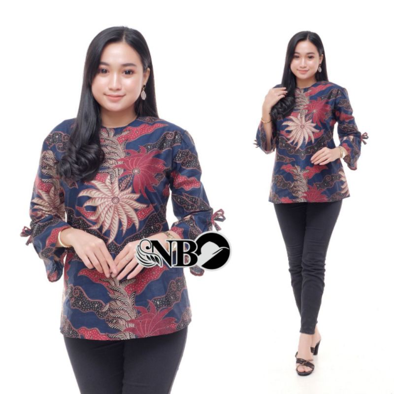 tey-17 Batik Wanita ASJ SA HRB026 Kenogo Kemeja Tosca Pendek-Model 9