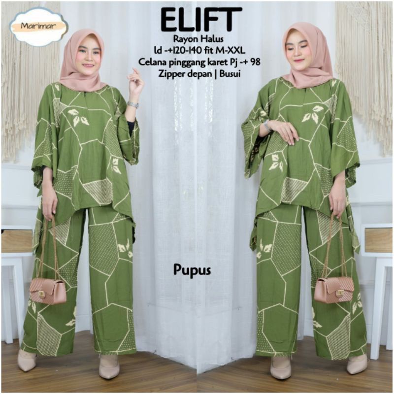 Setelan Waka Elift One Set Rayon Jumbo Ld 130 cm Big Size Resleting Kulot Tie Dye Bali Lilit One Set Carlot Nanalis_olshop