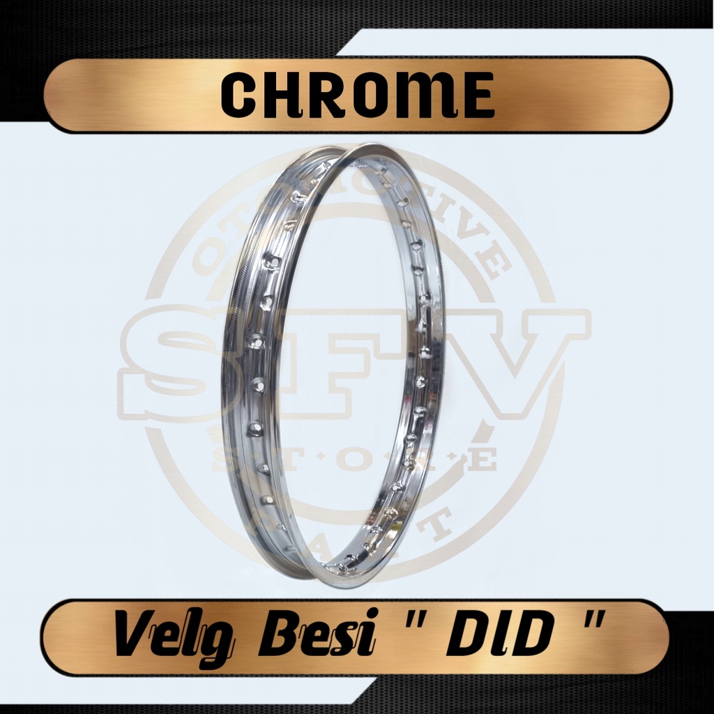 Velg DID / Velg Besi / Velg Kaleng Ring 17 120 140 160 Warna Chrome Hitam