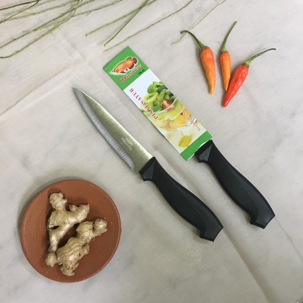 Pisau Dapur/Buah/ Sayur/ Stainless Steel Donyku Hitam Tajam dan Murah