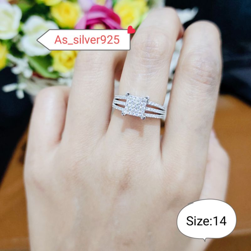 CINCIN PERAK CRTIR 4SIKU ANEKA MODEL ASLI SILVER 925 LAPIS MAS PUTIH -RING FASHION WANITA
