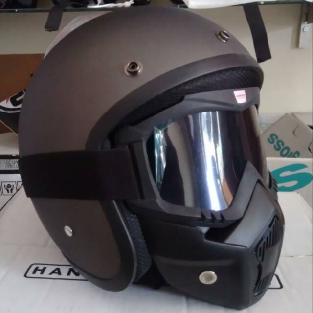 HELM BOGO POLOS + GOOGLE MASKER