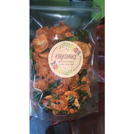 

emping balado dengan daun jeruk