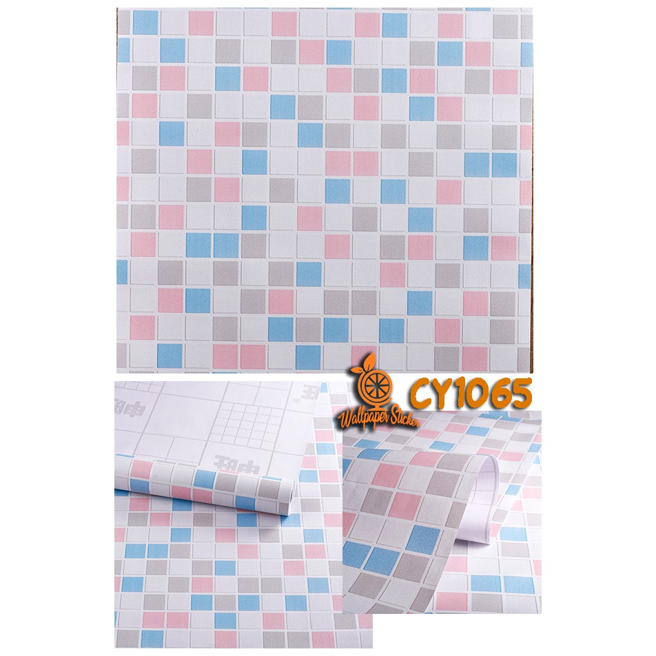 Wallpaper Stiker Dinding Motif Cy Gabungan 45Cmx45cm X 9mCm Wallpaper Stiker/Wallpaper Dinding