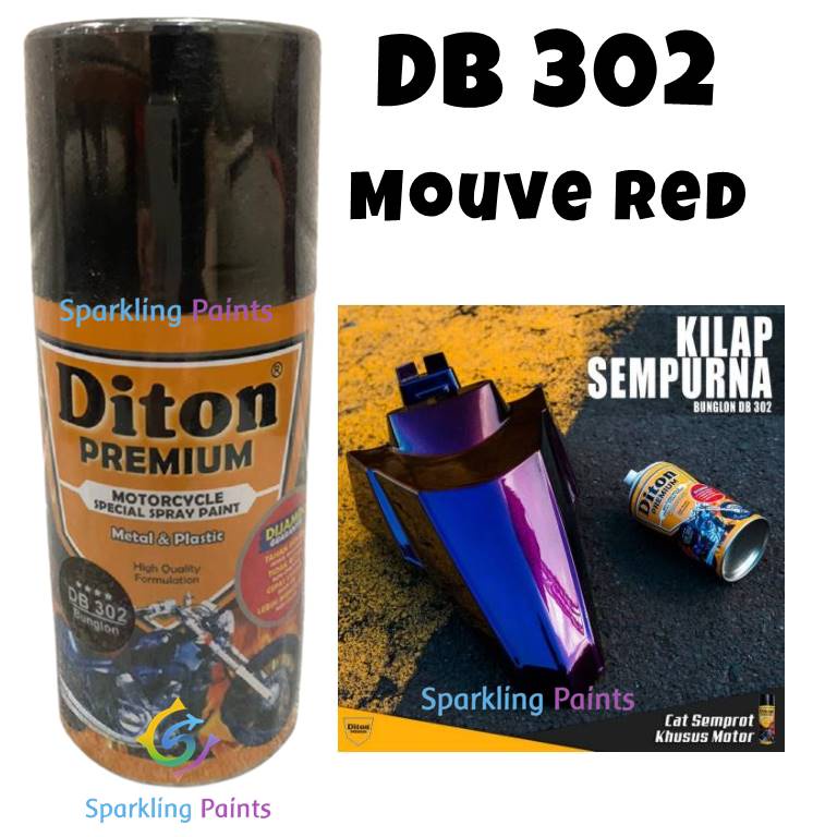 Pilox Diton Premium Mouve Red DB 302 DB302 300ml Warna Bunglon Cat 3 Dimensi 3D Ungu Violet