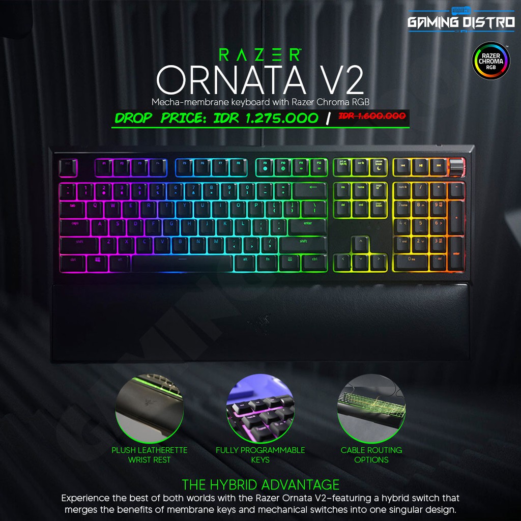 Razer Ornata Chroma Keyboard Gaming Full-Size dengan RGB Chroma