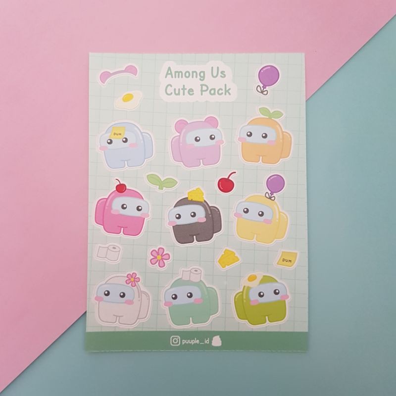 Stiker Sticker Set Among Us Amongus