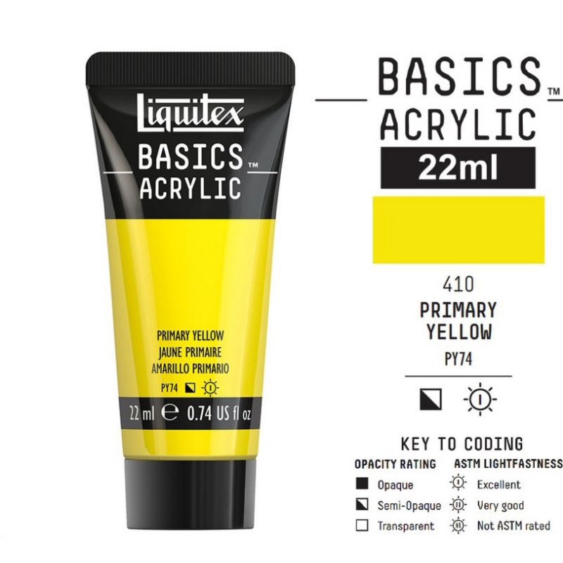 

LIQUITEX BASICS ACRYLIC 22 ML PRIMARY YELLOW